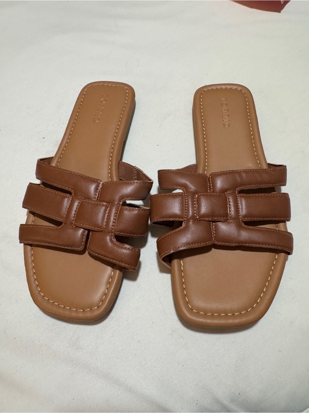 torrid Brown Woven-Strap Slide Sandals